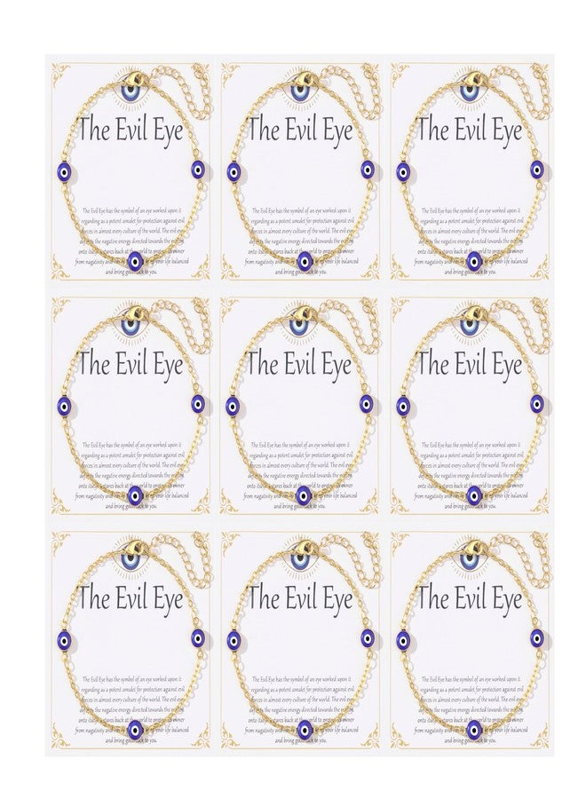 MOZAKA 9pcs Evil Eye Bracelet for Women - 18K Gold Plated Multicolored Evil Eye Bracelets Protection Bracelet Ojo Turco Amulet Lucky Jewelry Gifts with Meaning Card - Image 1